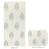Kravet ATELIER PAISLEY WP BLUE SAGE Wallpaper