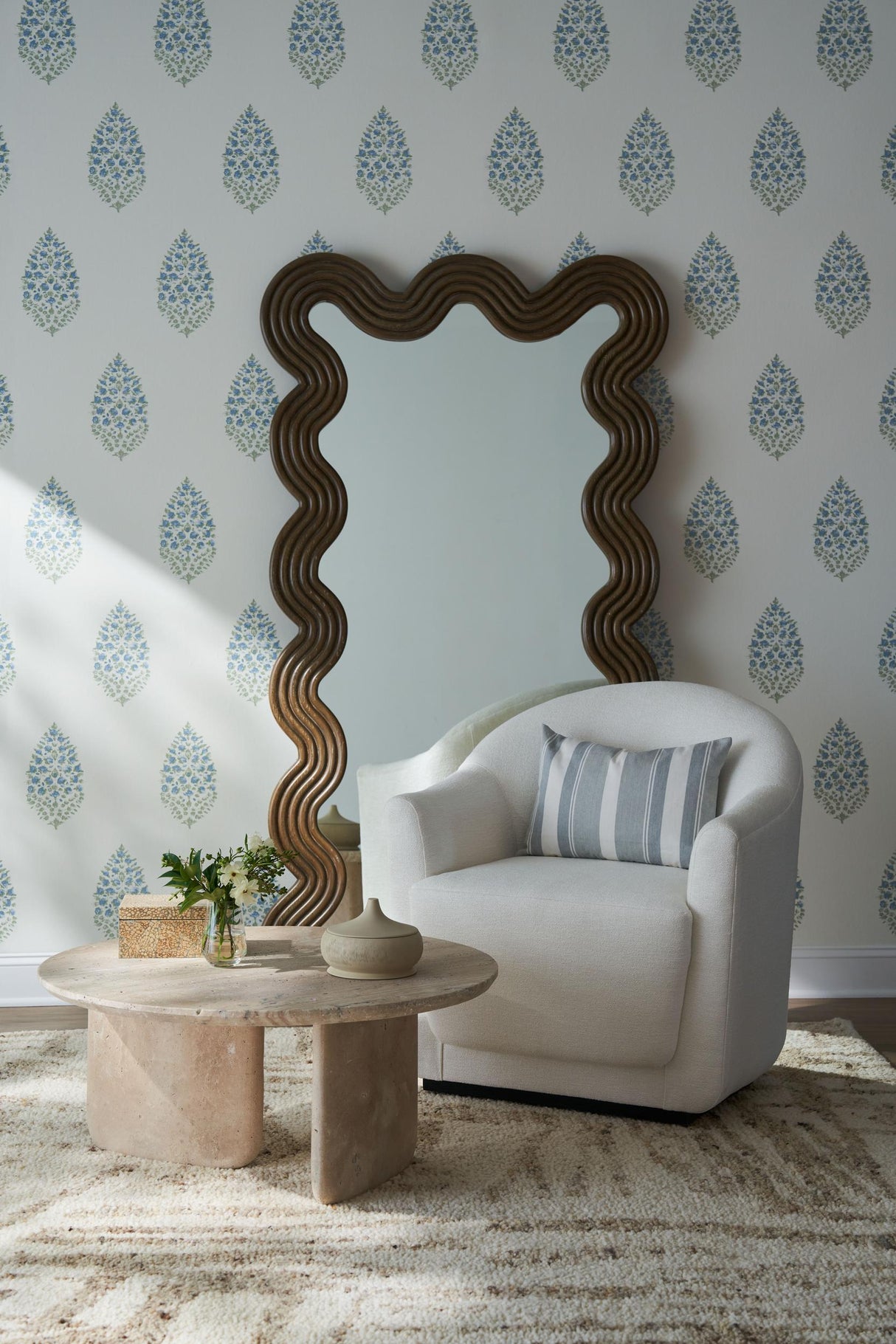 Kravet ATELIER PAISLEY WP BLUE SAGE Wallpaper