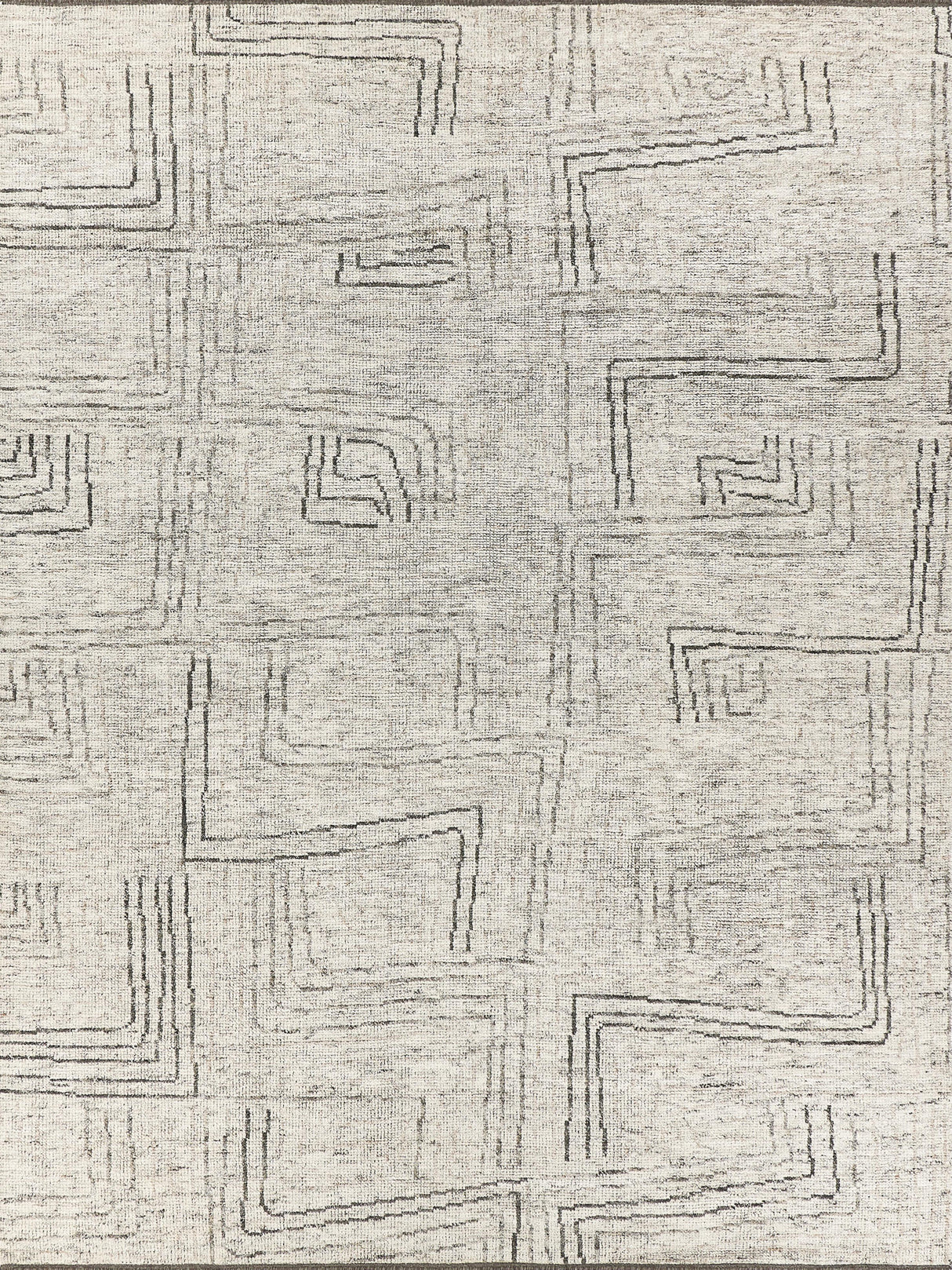 Exquisite Rugs Aldridge Hand-knotted Wool/Bamboo Silk 3807 Ivory/Gray/Beige 10' x 14' Area Rug
