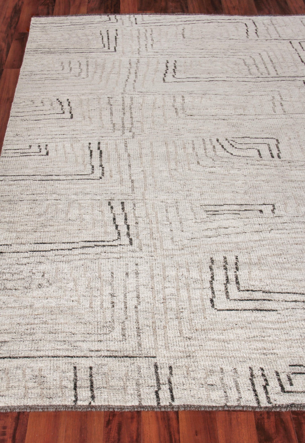 Exquisite Rugs Aldridge Hand-knotted Wool/Bamboo Silk 3807 Ivory/Gray/Beige 14' x 10' Area Rug