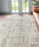 Exquisite Rugs Aldridge Hand-knotted Wool/Bamboo Silk 3807 Ivory/Gray/Beige 9' x 6' Area Rug