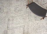 Exquisite Rugs Aldridge Hand-knotted Wool/Bamboo Silk 3807 Ivory/Gray/Beige 9' x 6' Area Rug