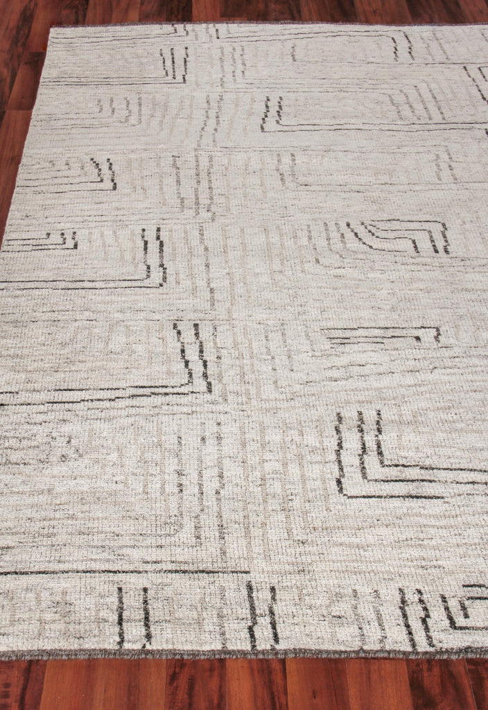 Exquisite Aldridge Hand-knotted Wool/Bamboo Silk Ivory/Gray/Beige Area Rug 8.0'X10.0' Rug