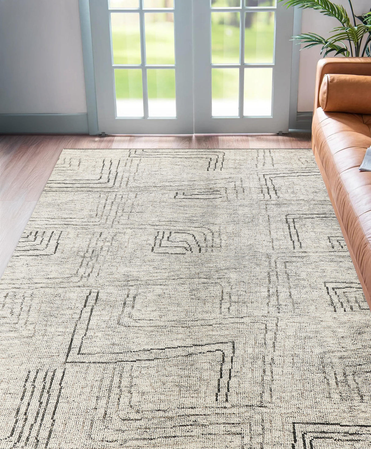 Exquisite Rugs Aldridge Hand-knotted Wool/Bamboo Silk 3807 Ivory/Gray/Beige 12' x 9' Area Rug