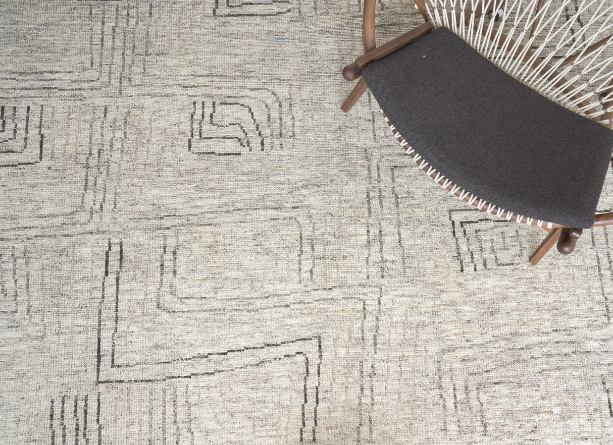 Exquisite Rugs Aldridge Hand-knotted Wool/Bamboo Silk 3807 Ivory/Gray/Beige 12' x 9' Area Rug