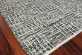 Exquisite Rugs Aldridge Hand-knotted Wool/Bamboo Silk 3810 Charcoal/Ivory 8' x 10' Area Rug