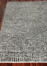 Exquisite Rugs Aldridge Hand-knotted Wool/Bamboo Silk 3810 Charcoal/Ivory 8' x 10' Area Rug