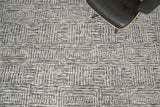 Exquisite Rugs Aldridge Hand-knotted Wool/Bamboo Silk 3810 Charcoal/Ivory 8' x 10' Area Rug