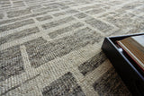 Exquisite Rugs Aldridge Hand-knotted Wool/Bamboo Silk 4480 Charcoal/Ivory 9' x 6' Area Rug