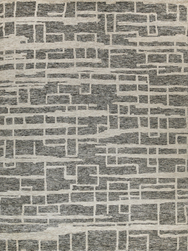 Exquisite Rugs Aldridge Hand-knotted Wool/Bamboo Silk 4480 Charcoal/Ivory 8' x 10' Area Rug
