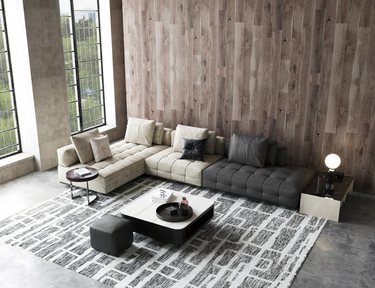 Exquisite Rugs Aldridge Hand-knotted Wool/Bamboo Silk 4480 Charcoal/Ivory 10' x 8' Area Rug
