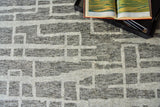 Exquisite Rugs Aldridge Hand-knotted Wool/Bamboo Silk 4480 Charcoal/Ivory 10' x 8' Area Rug