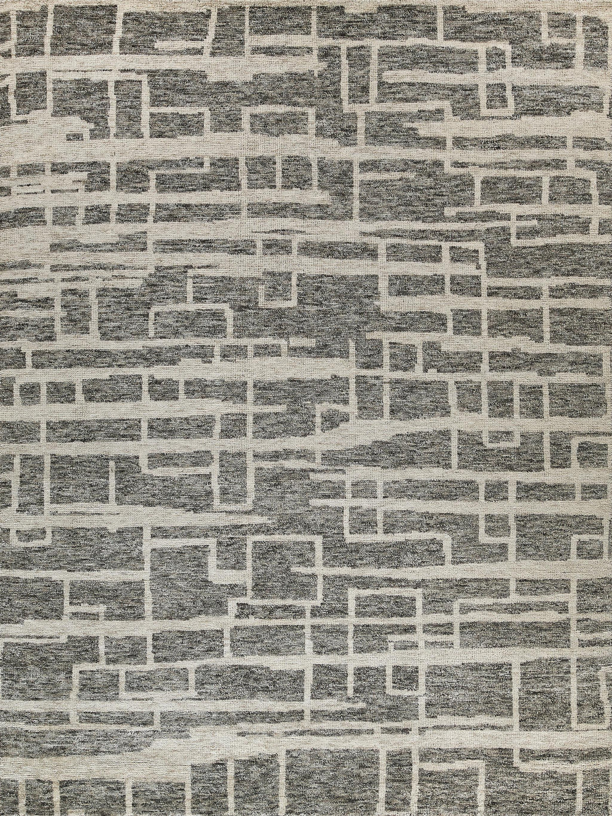 Exquisite Aldridge Hand-knotted Wool/Bamboo Silk Charcoal/Ivory Area Rug 9.0'X12.0' Rug