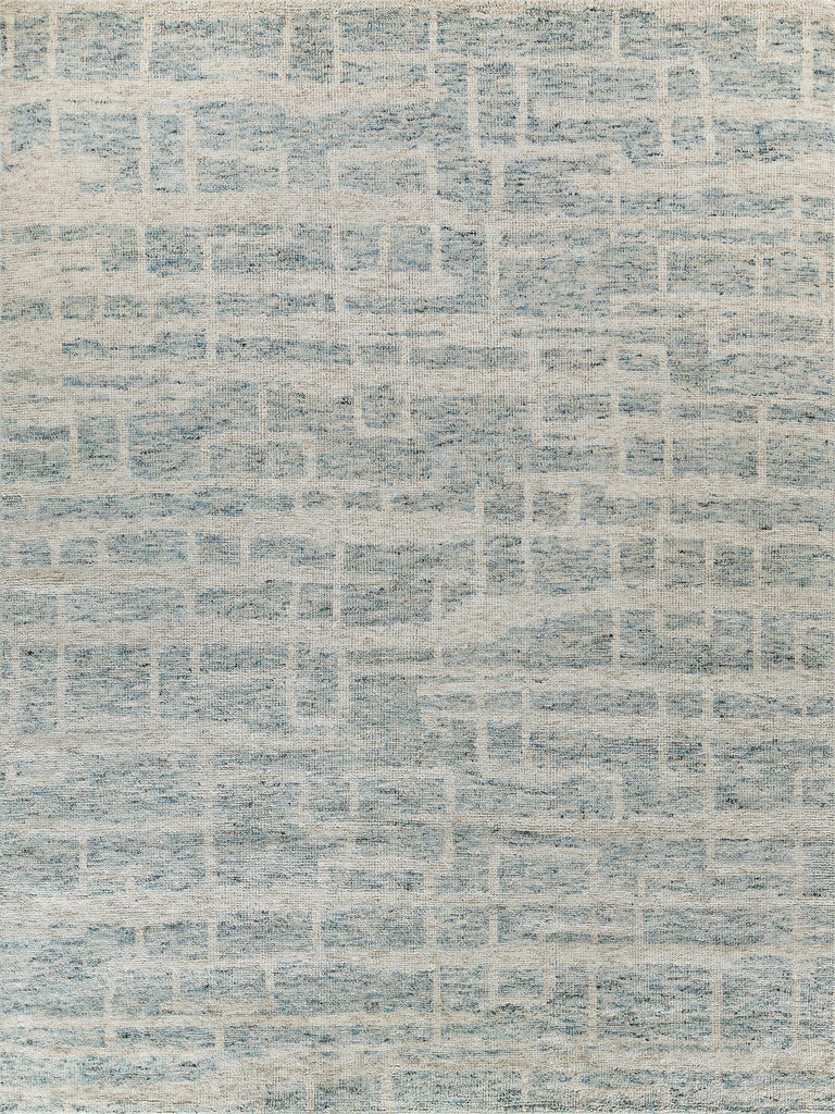 Exquisite Aldridge Hand-knotted Wool/Bamboo Silk Light Blue/Ivory Area Rug 8.0'X10.0' Rug