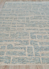 Exquisite Rugs Aldridge Hand-knotted Wool/Bamboo Silk 4481 Light Blue/Ivory 8' x 10' Area Rug