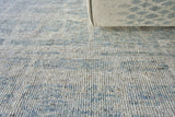 Exquisite Aldridge Hand-knotted Wool/Bamboo Silk Light Blue/Ivory Area Rug 8.0'X10.0' Rug