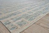 Exquisite Rugs Aldridge Hand-knotted Wool/Bamboo Silk 4481 Light Blue/Ivory 8' x 10' Area Rug