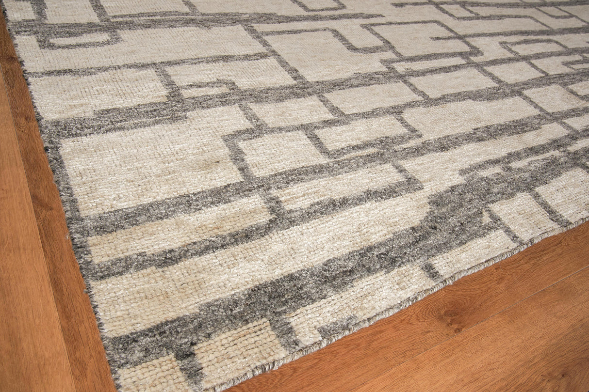 Exquisite Rugs Aldridge Hand-knotted Wool/Bamboo Silk 4483 Silver/Gray 9' x 12' Area Rug