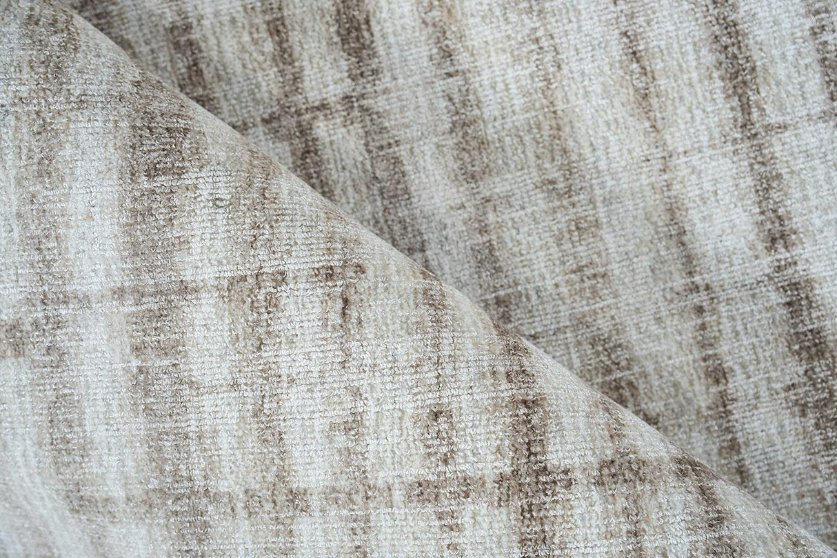 Exquisite Rugs Allure Hand-loomed Wool/Bamboo Silk 6338 Beige/Brown 10' x 14' Area Rug