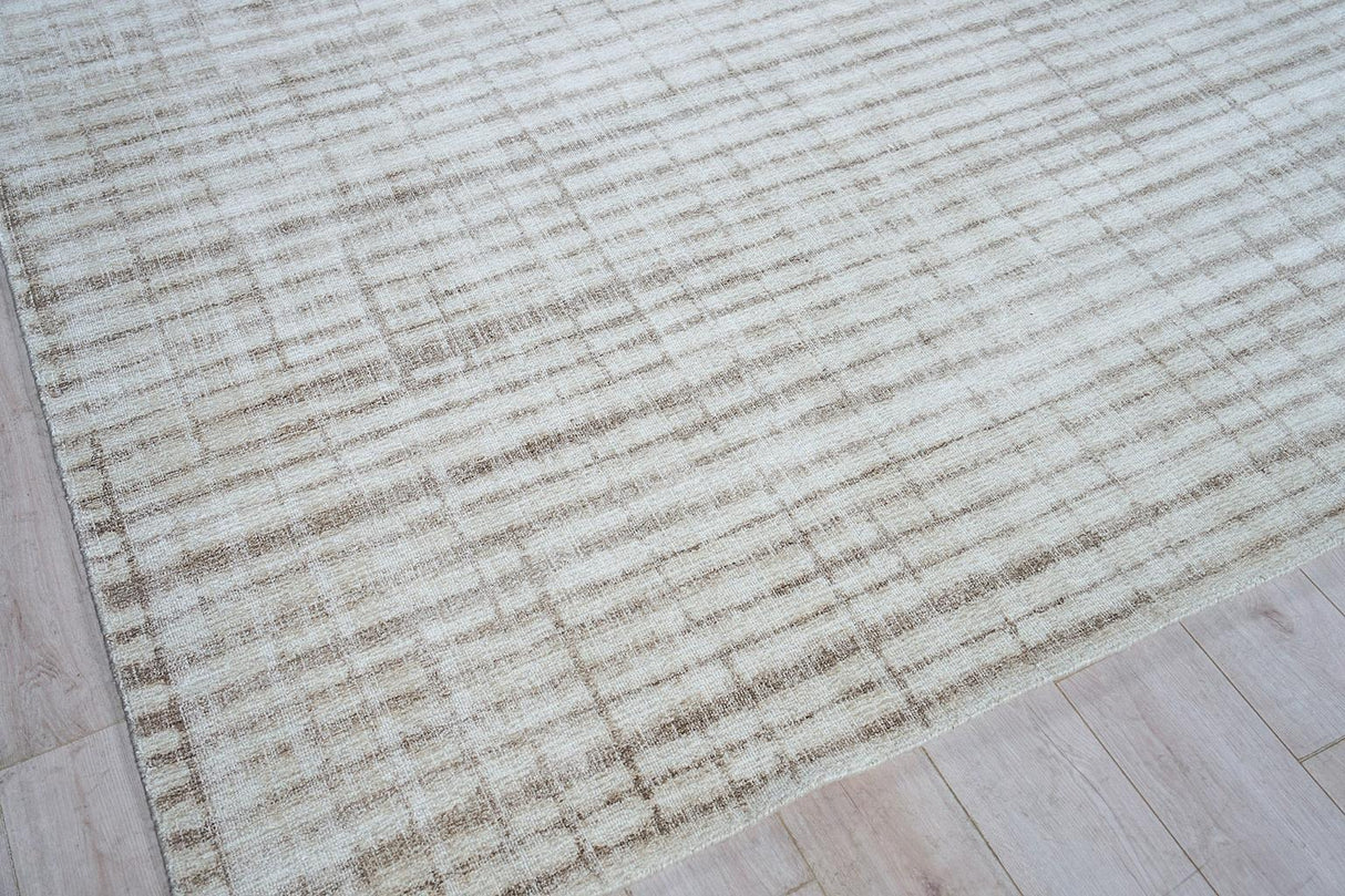Exquisite Rugs Allure Hand-loomed Wool/Bamboo Silk 6338 Beige/Brown 6' x 9' Area Rug