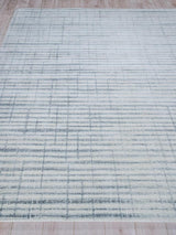 Exquisite Rugs Allure Hand-loomed Wool/Bamboo Silk 6340 Ivory/Blue 8' x 10' Area Rug