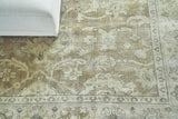 Exquisite Rugs Antique Weave Oushak Hand-knotted New Zealand Wool 2001 Gray/Brown 12' x 15' Area Rug