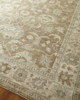 Exquisite Rugs Antique Weave Oushak Hand-knotted New Zealand Wool 2001 Gray/Brown 12' x 15' Area Rug