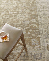 Exquisite Rugs Antique Weave Oushak Hand-knotted New Zealand Wool 2001 Gray/Brown 12' x 15' Area Rug