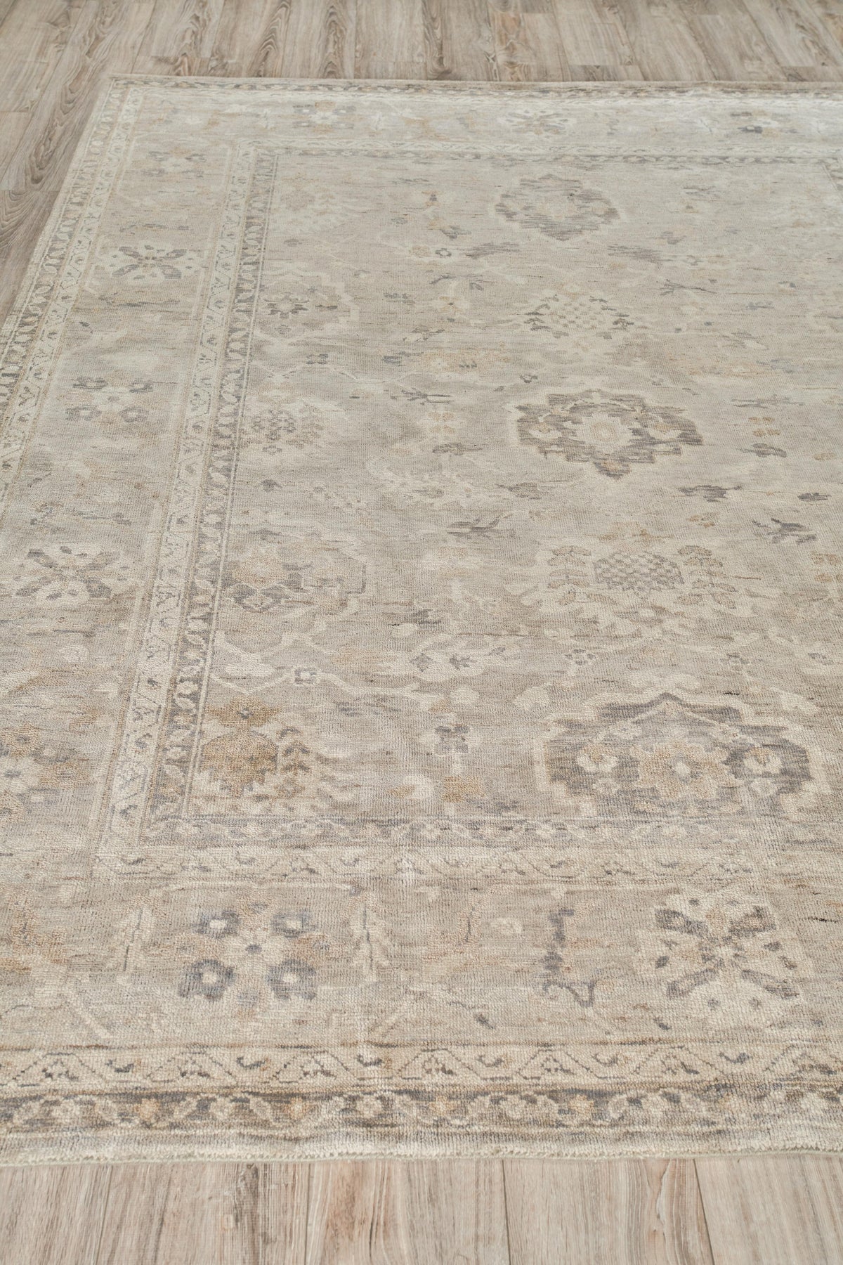 Exquisite Rugs Antique Weave Oushak Hand-knotted New Zealand Wool 3420 Ivory/Brown 15' x 12' Area Rug