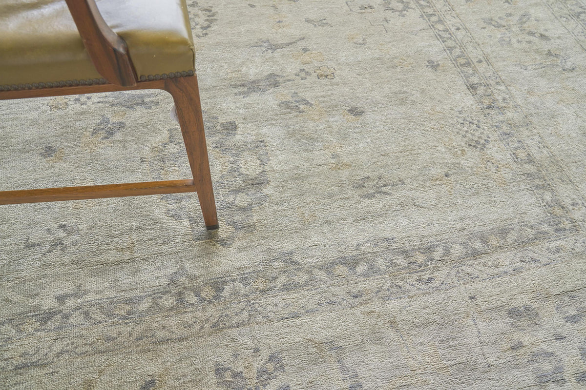 Exquisite Rugs Antique Weave Oushak Hand-knotted New Zealand Wool 3420 Ivory/Brown 15' x 12' Area Rug