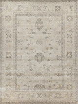 Exquisite Rugs Antique Weave Oushak Hand-knotted New Zealand Wool 3420 Ivory/Brown 6' x 9' Area Rug