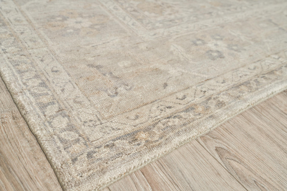 Exquisite Rugs Antique Weave Oushak Hand-knotted New Zealand Wool 3420 Ivory/Brown 10' x 8' Area Rug
