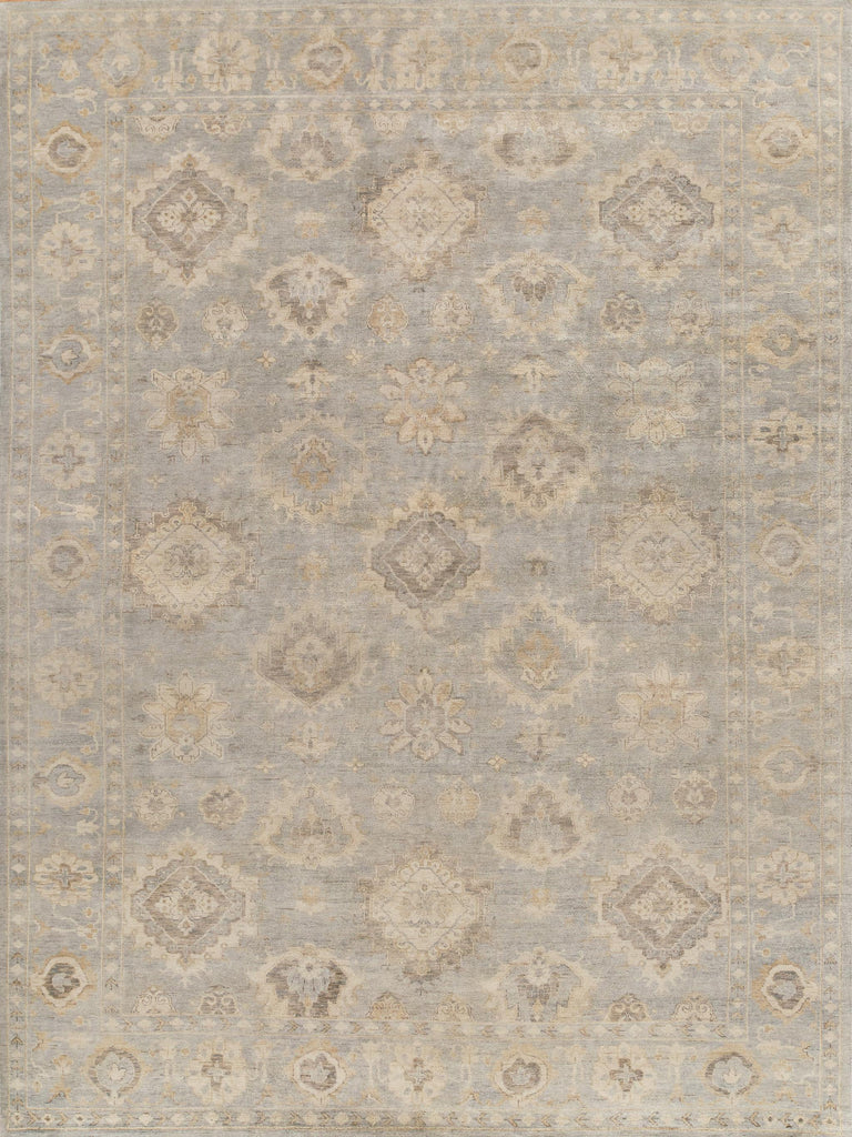 Exquisite Rugs Antique Weave Oushak Hand-knotted New Zealand Wool 3421 Light Blue 10' x 14' Area Rug