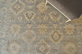 Exquisite Rugs Antique Weave Oushak Hand-knotted New Zealand Wool 3421 Light Blue 10' x 14' Area Rug