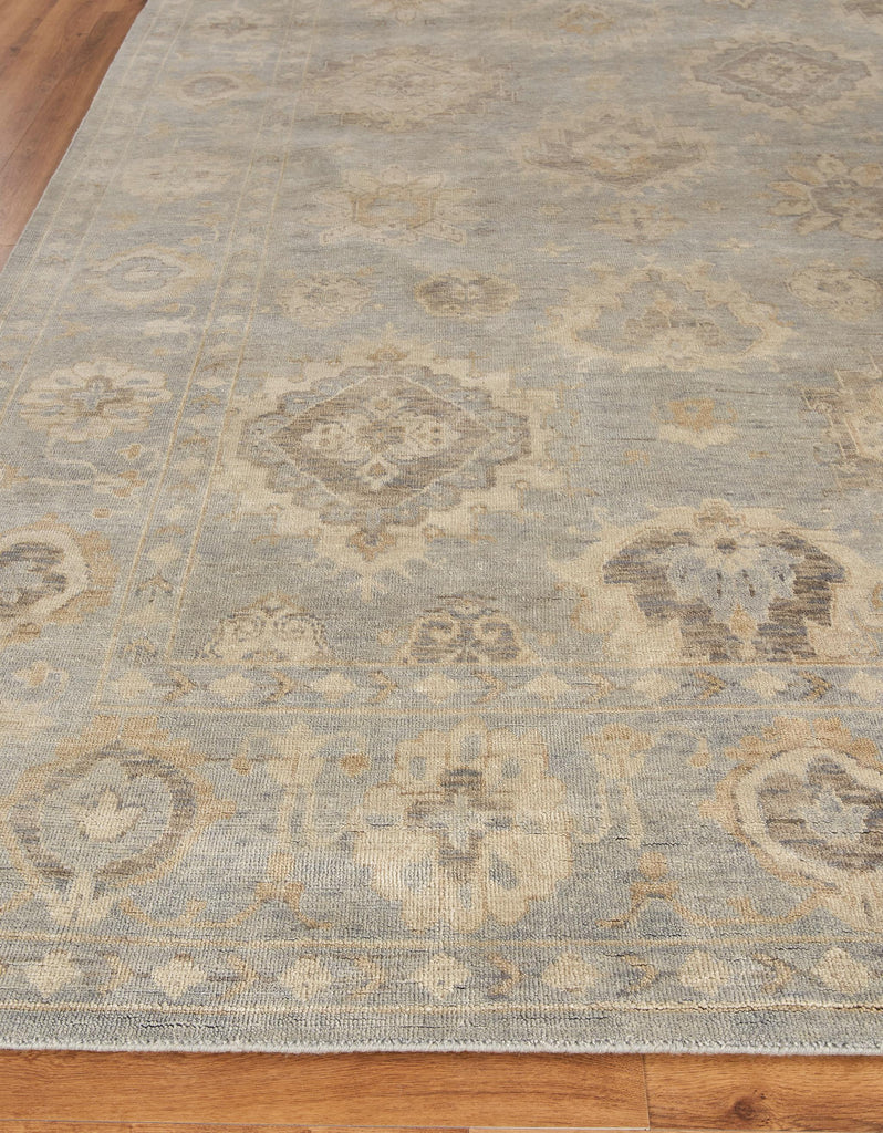 Exquisite Antique Weave Oushak Hand-knotted New Zealand Wool Light Blue Area Rug 14.0'X18.0' Rug