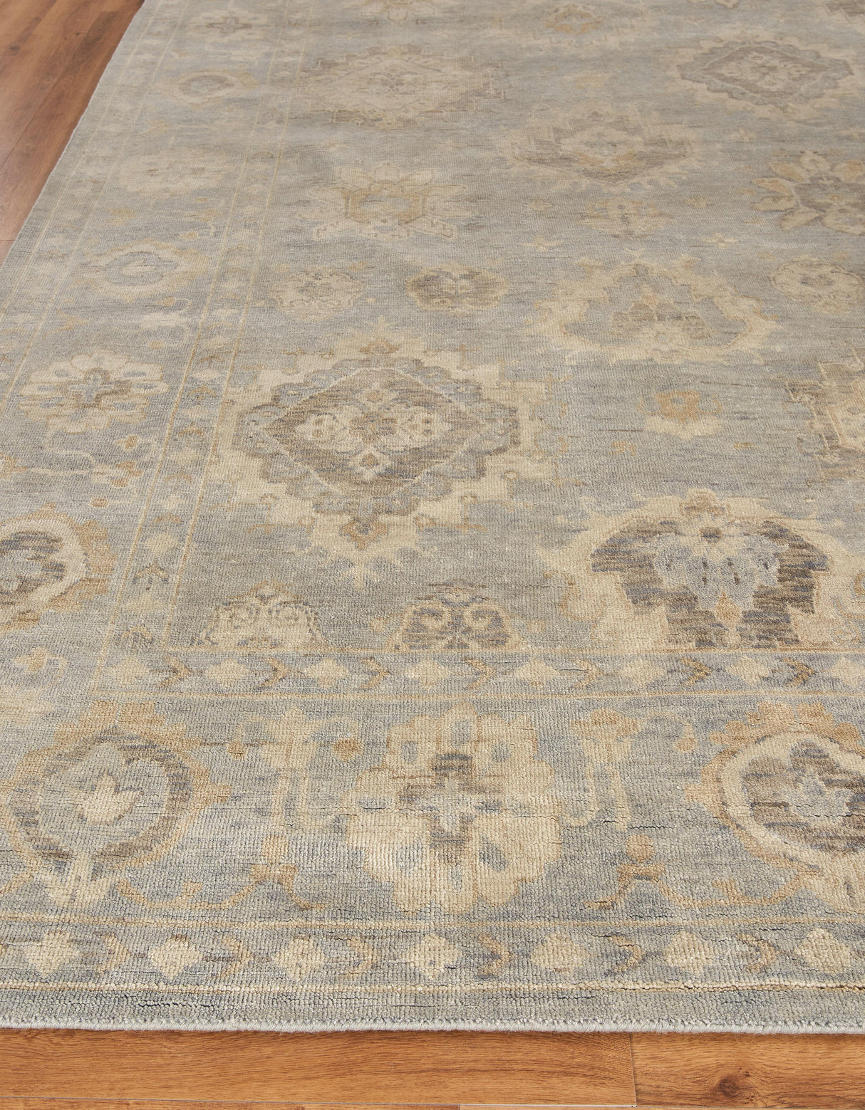 Exquisite Rugs Antique Weave Oushak Hand-knotted New Zealand Wool 3421 Light Blue 8' x 10' Area Rug