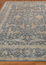 Exquisite Rugs Antique Weave Oushak Hand-knotted New Zealand Wool 3422 Blue 14' x 18' Area Rug