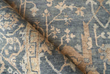 Exquisite Rugs Antique Weave Oushak Hand-knotted New Zealand Wool 3422 Blue 14' x 18' Area Rug