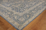 Exquisite Rugs Antique Weave Oushak Hand-knotted New Zealand Wool 3422 Blue 8' x 10' Area Rug