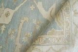 Exquisite Rugs Antique Weave Oushak Hand-knotted New Zealand Wool 9214 Blue/Ivory 9' x 12' Area Rug