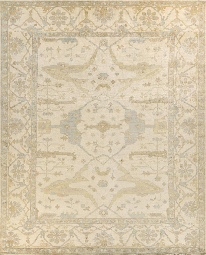 Exquisite Rugs Antique Weave Oushak Hand-knotted New Zealand Wool 9492 Beige/Blue/Brown 10' x 14' Area Rug