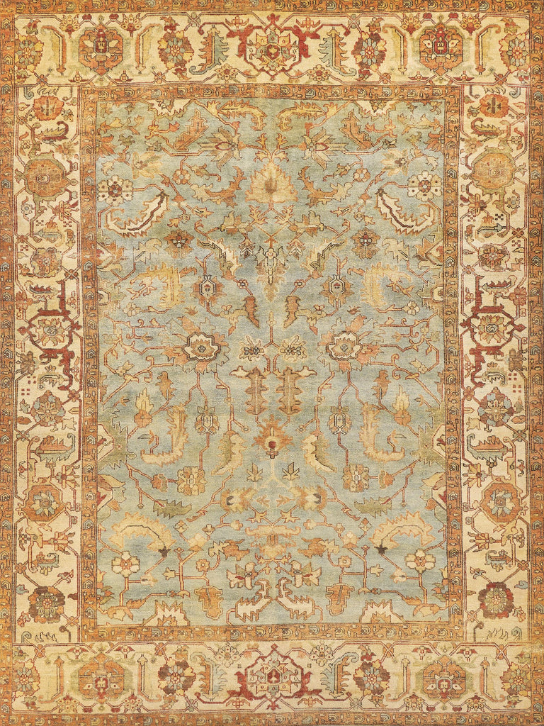 Exquisite Antique Weave Serapi Hand-knotted New Zealand Wool Light Blue/Ivory Area Rug 8.0'X10.0' Rug