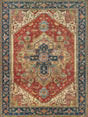 Exquisite Rugs Antique Weave Serapi Hand-knotted New Zealand Wool 7053 Red/Navy 10' x 14' Area Rug