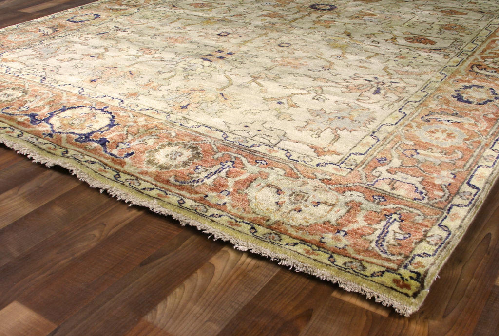 Exquisite Antique Weave Serapi Hand-knotted New Zealand Wool Ivory/Rust Area Rug 6.0'X9.0' Rug