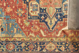 Exquisite Rugs Antique Weave Serapi Hand-knotted New Zealand Wool 9971 Rust/Blue 10' x 14' Area Rug