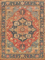 Exquisite Rugs Antique Weave Serapi Hand-knotted New Zealand Wool 9971 Rust/Blue 12' x 15' Area Rug