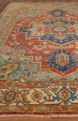 Exquisite Rugs Antique Weave Serapi Hand-knotted New Zealand Wool 9972 Rust/Blue 15' x 12' Area Rug