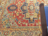 Exquisite Rugs Antique Weave Serapi Hand-knotted New Zealand Wool 9972 Rust/Blue 15' x 12' Area Rug