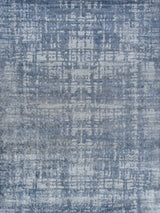 Exquisite Rugs Antolini Hand-loomed Bamboo Silk 3940 Blue/Ivory/Gray 8' x 10' Area Rug