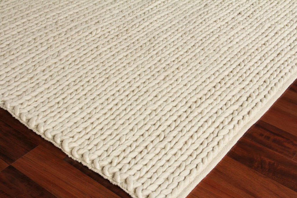 Exquisite Arlow Handwoven Polyester/Cotton Ivory Area Rug 9.0'X12.0' Rug